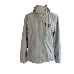 Carhartt Womens Waterproof Breathable Hooded Jacket Nylon Small WJ002 LDN Grey